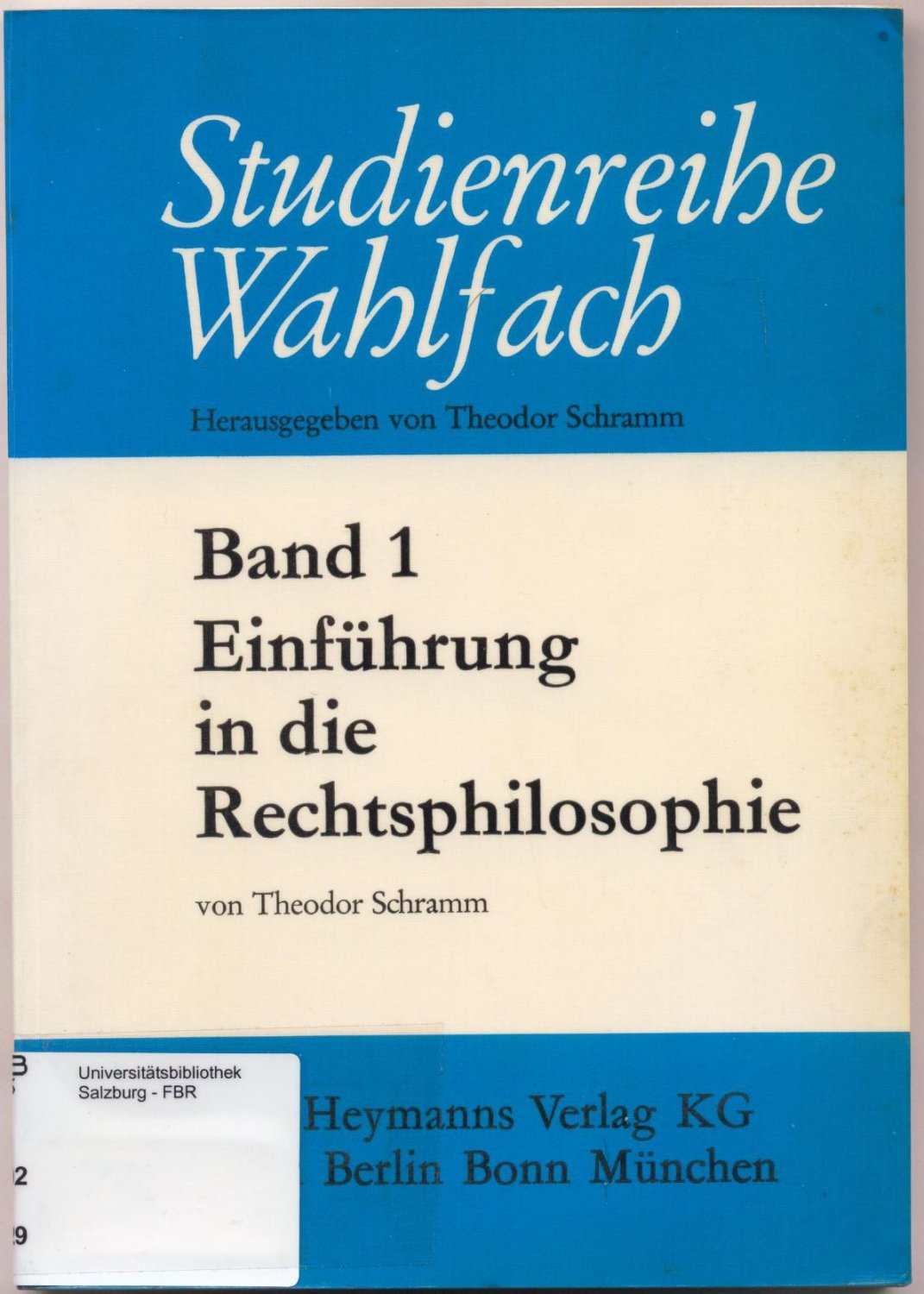 Einführung in die Rechtsphilosophie“ (Theodor Schramm) – Buch